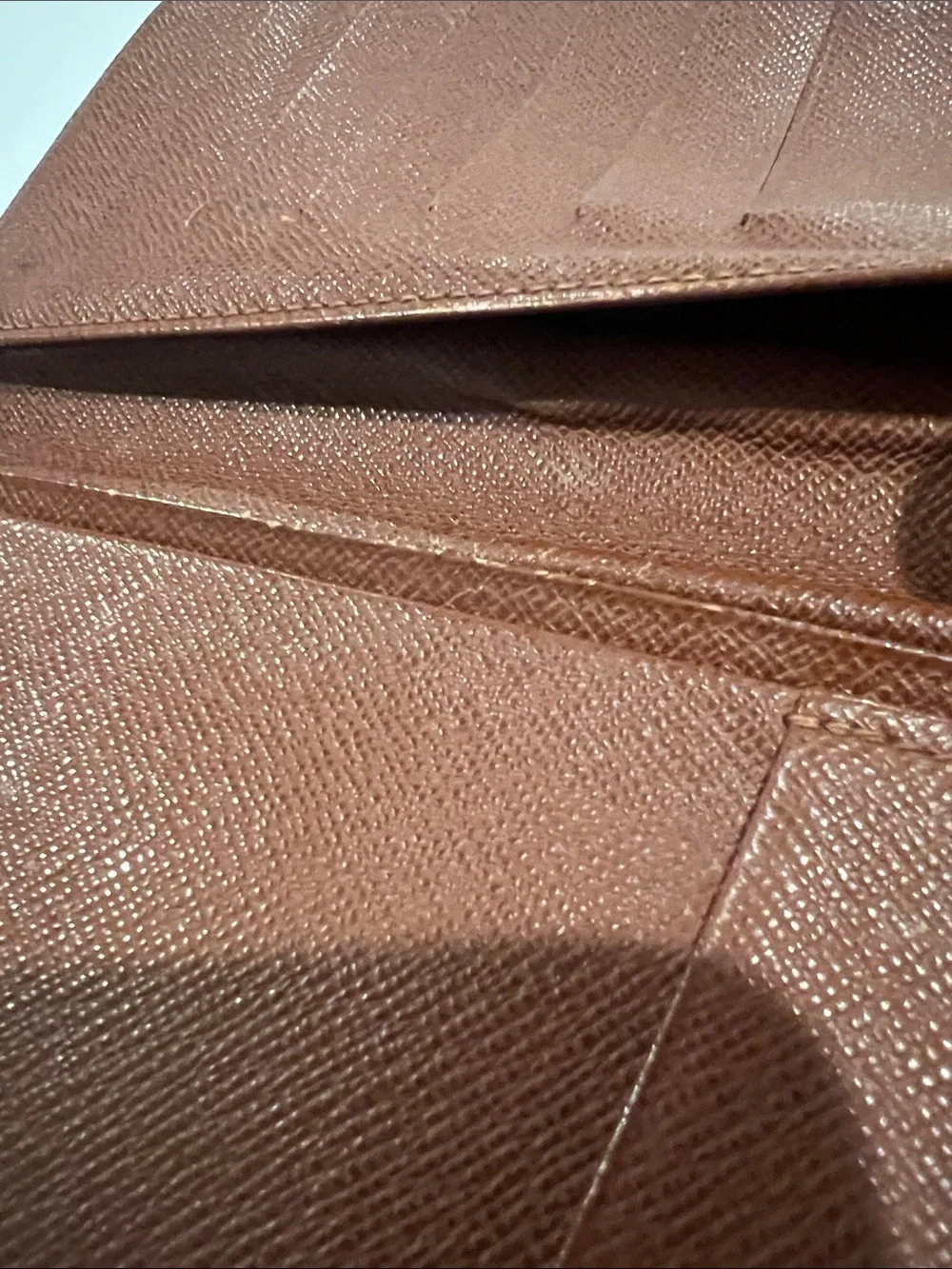 Authentic vintage Louis Vuitton long vertical bi-fold wallet and checkbook holde